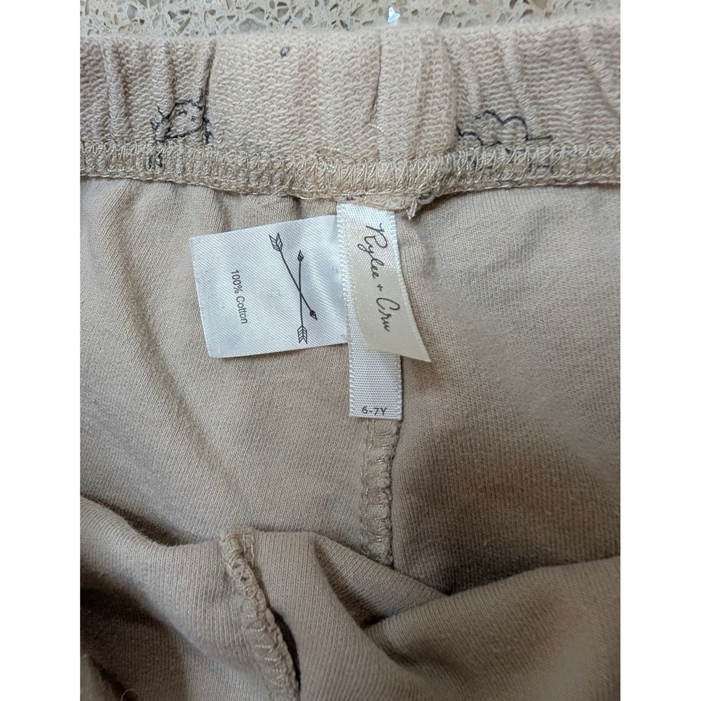 Rylee + Cru Toddler Shorts 6-7Y Beige Crab Print Drawstring Cotton - Picture 3 of 8